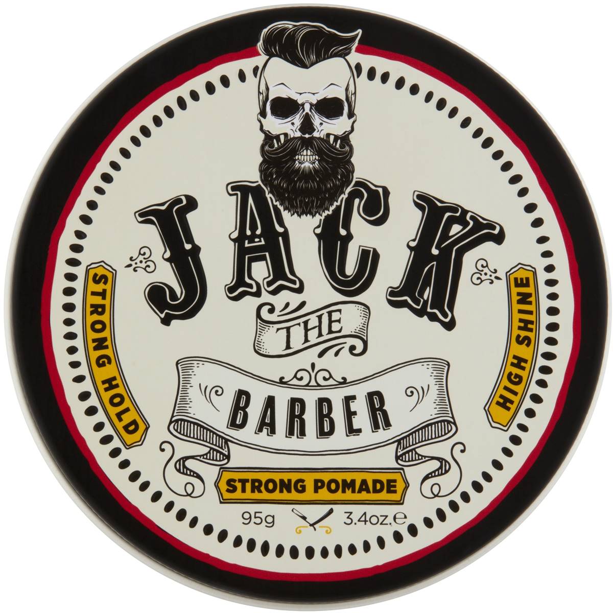 Jack The Barber Strong Pomade Mens Hair Styler High Shine Finish 95g