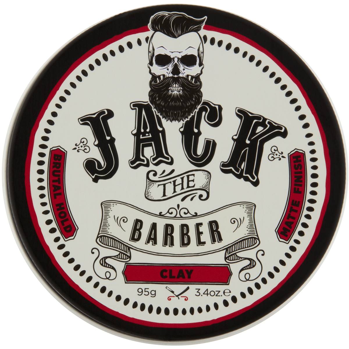 Jack The Barber Clay Mens Hair Styler Brutal Hold Matte Finish 95g