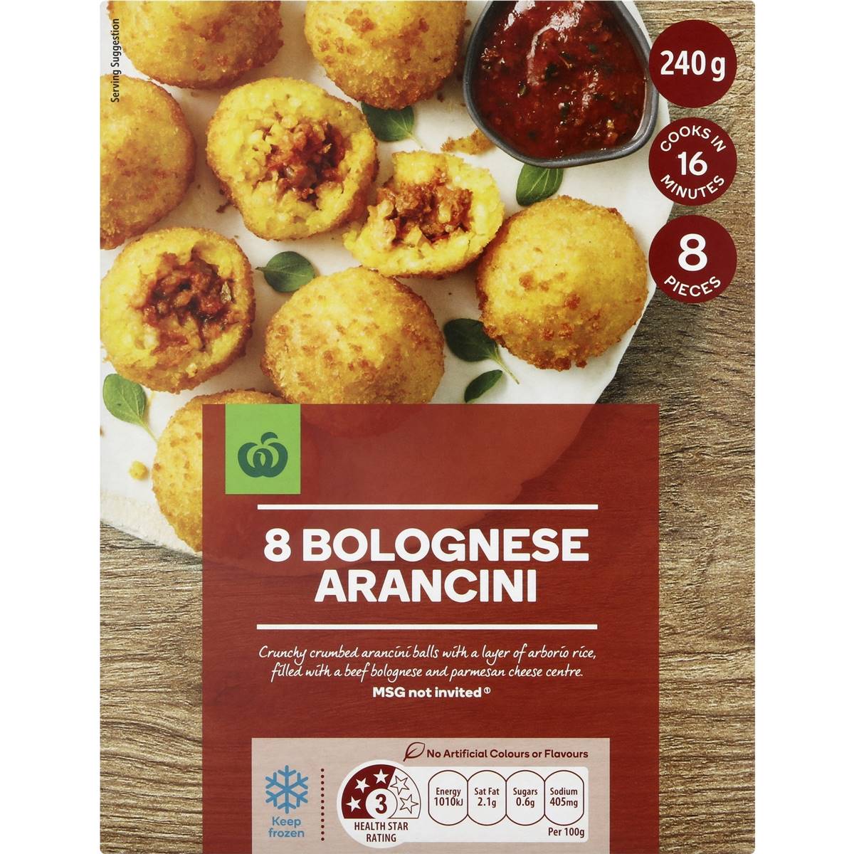 Calories in Woolworths Bolognese Arancini