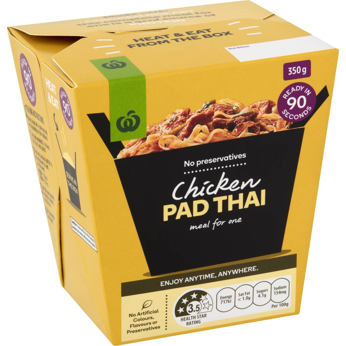 Calories in Woolworths Chicken Pad Thai With Rice Noodles