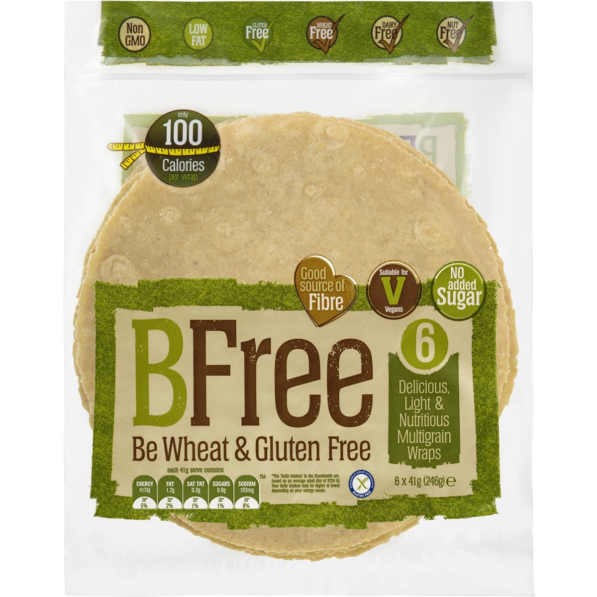 Calories In Bfree Wraps Multigrain Calcount