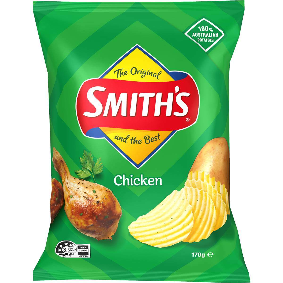 Smith's Crinkle Cut Potato Chips Chicken 170g