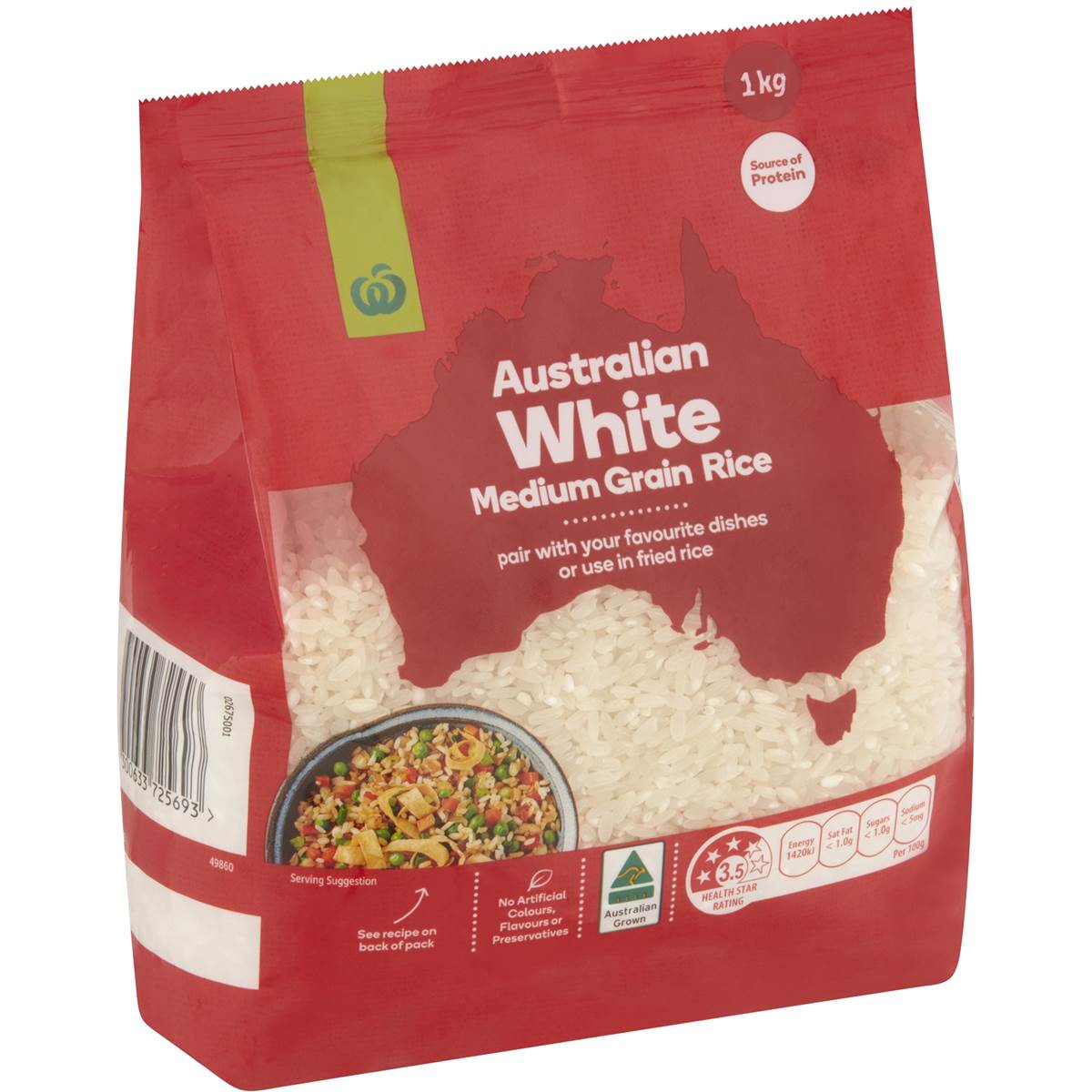 Calories in Woolworths White Medium Grain Rice calcount