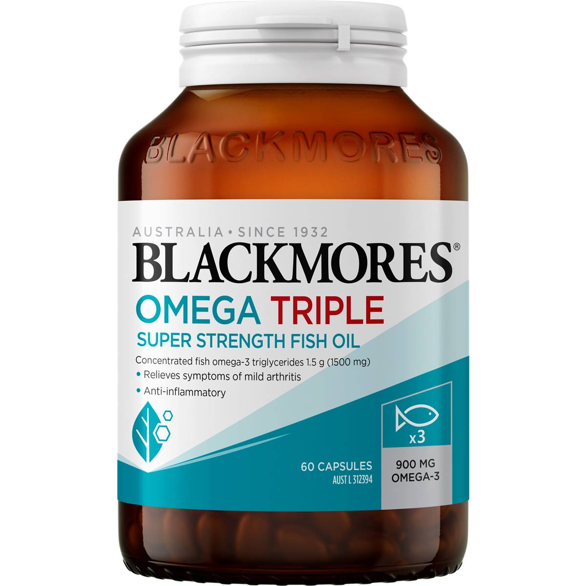 Blackmores Omega Triple High Strength Fish Oil Capsules 60 pack