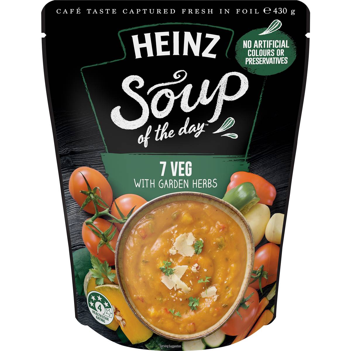 Calories in Heinz Soup Of The Day Pouch 7 Veg Garden Herb calcount