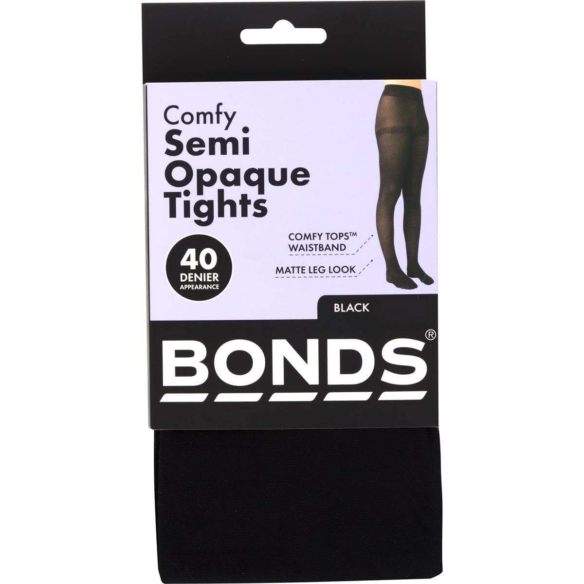 Bonds Comfy Tops Semi Opaque Tights Black Sml-Med