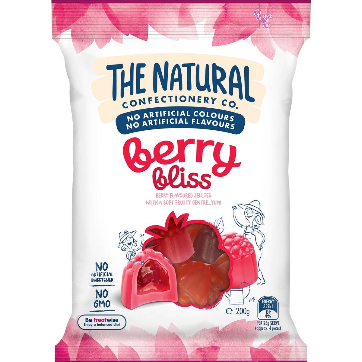 Calories in The Natural Confectionery Co. Berry Bliss Lollies
