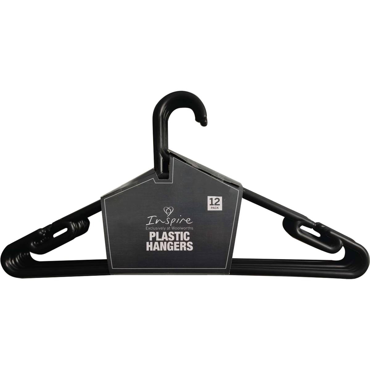Essentials Plastic Hangers 12pk Woolworths