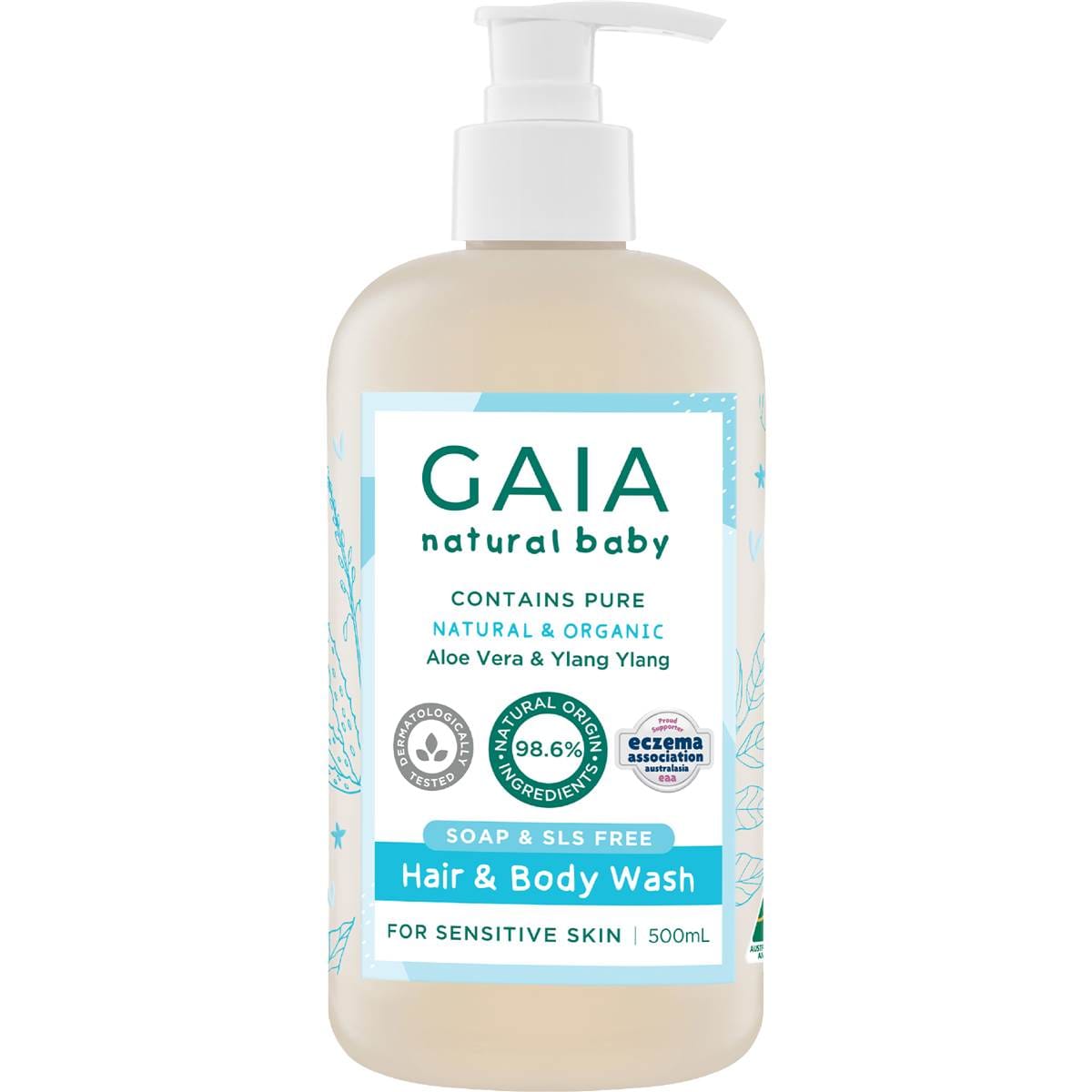Gaia Natural Baby Hair & Body Wash 500mL