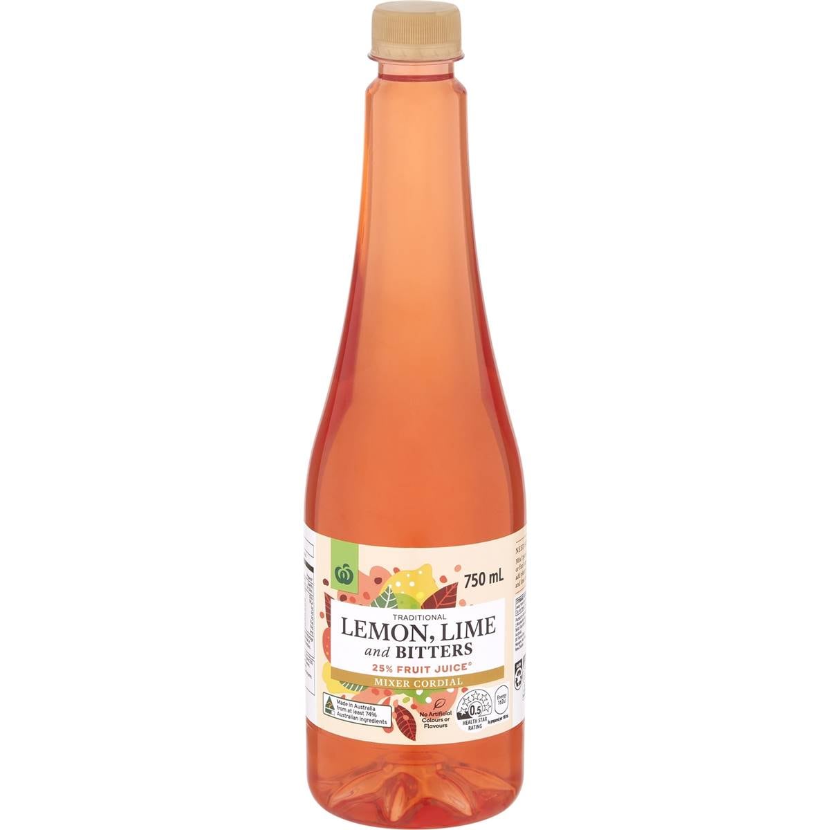 Calories in Woolworths Lemon Lime & Bitters calcount