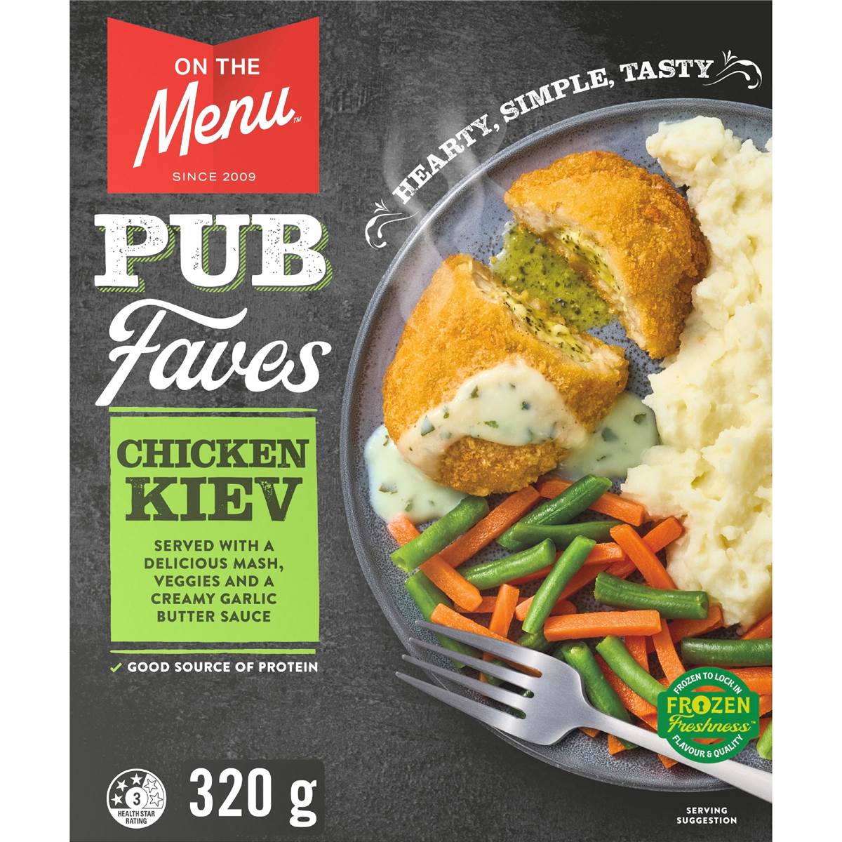 Calories in On the Menu Chicken Kiev Meal calcount
