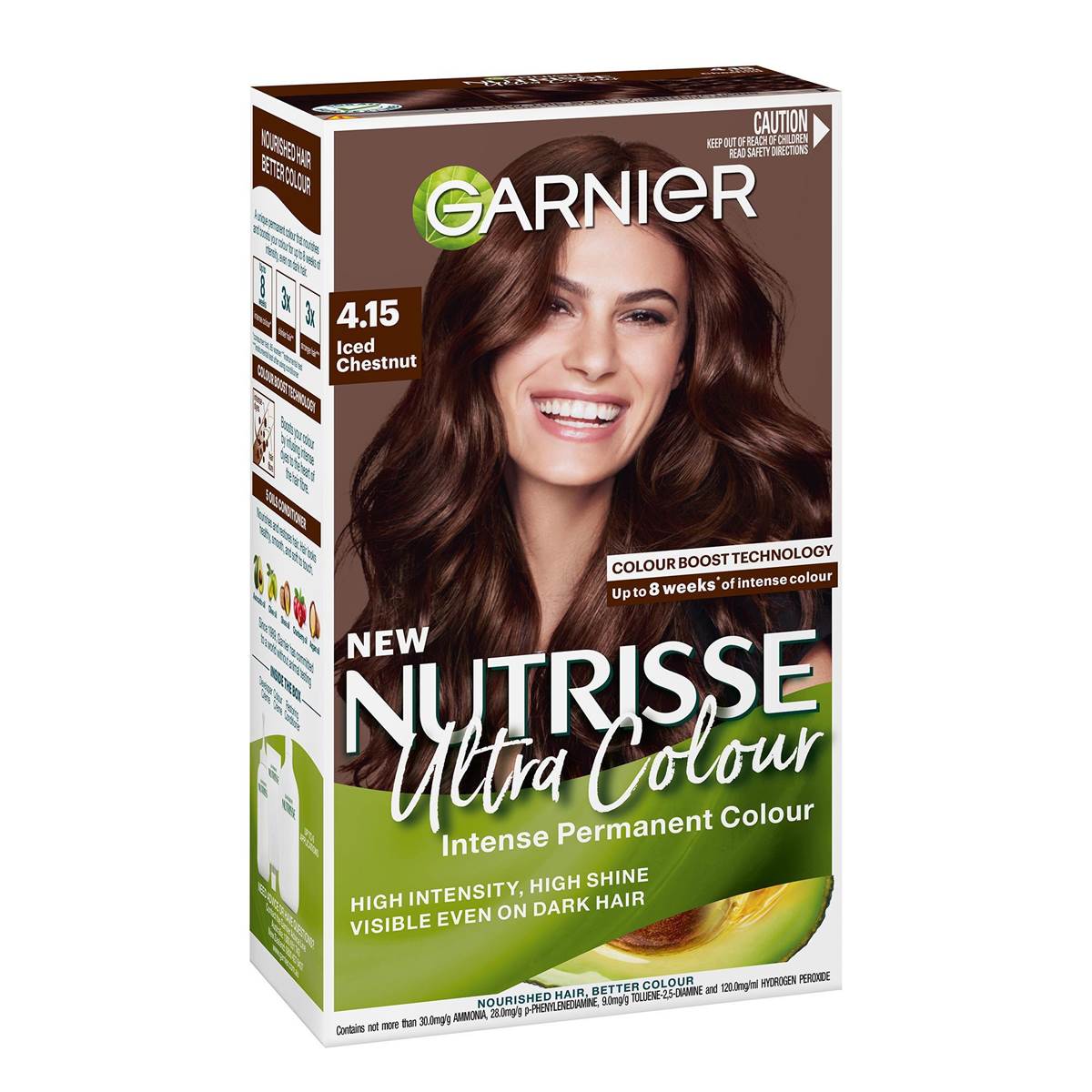 Garnier Nutrisse Hair Colour 4.15 Iced Chestnut each