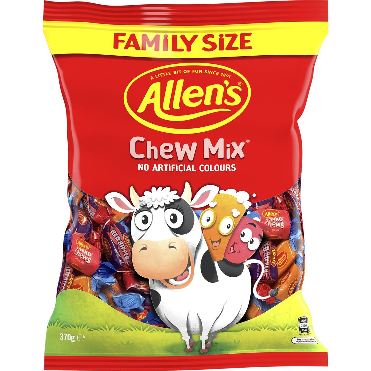 Calories in Allen's Chew Mix Family Bag Lollies