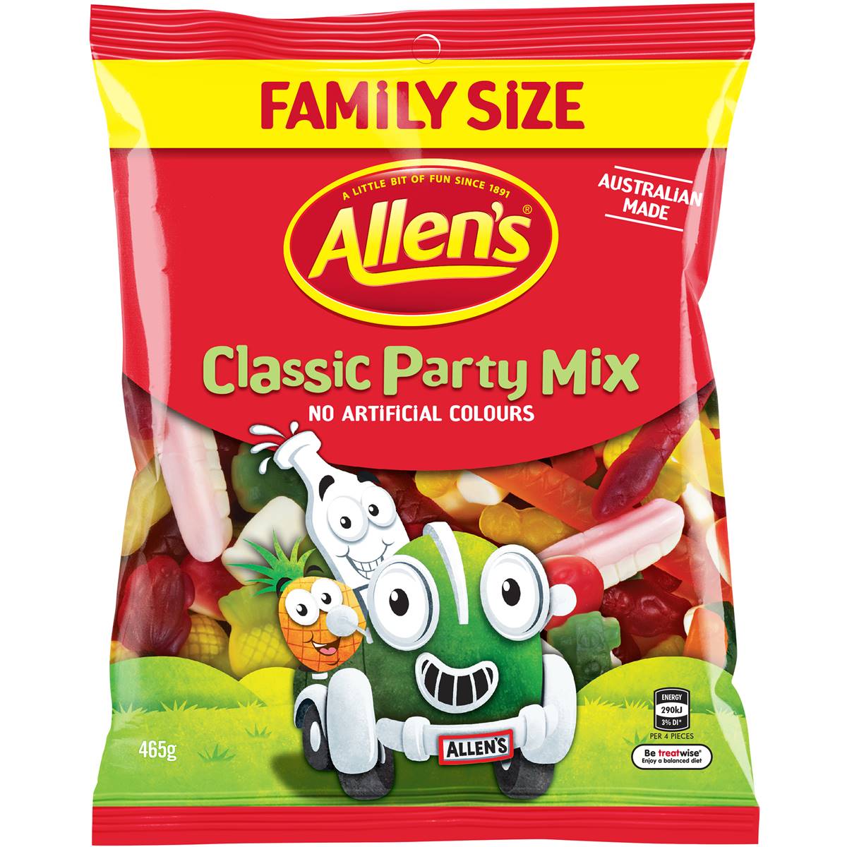 Calories in Allen's Party Mix Classic Family Bag Lollies