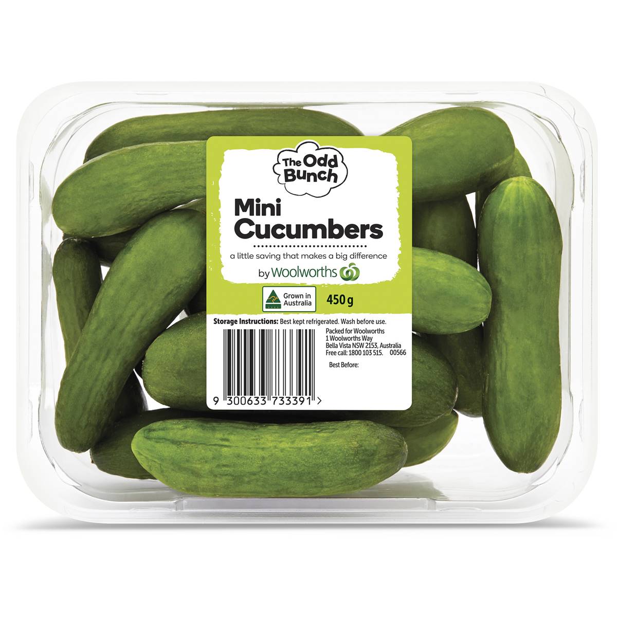 Calories in The Odd Bunch Mini Cucumber Punnet
