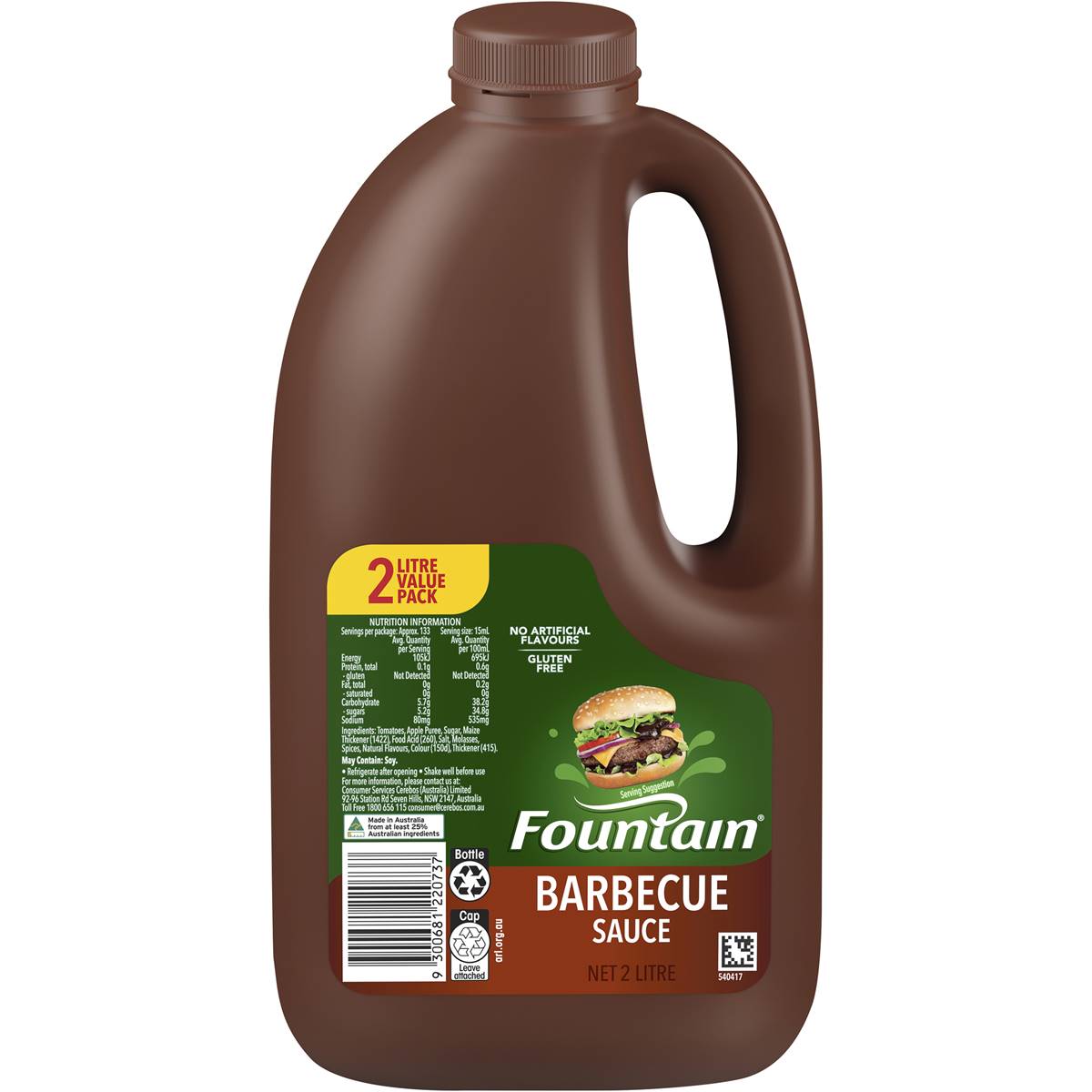 Calories in Fountain Barbecue Sauce Squeeze calcount
