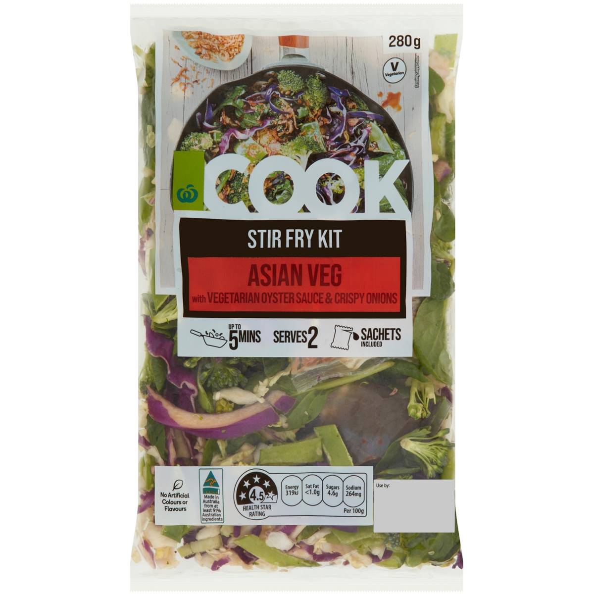 Calories in Woolworths Cook Asian Greens Stir-fry Kit calcount