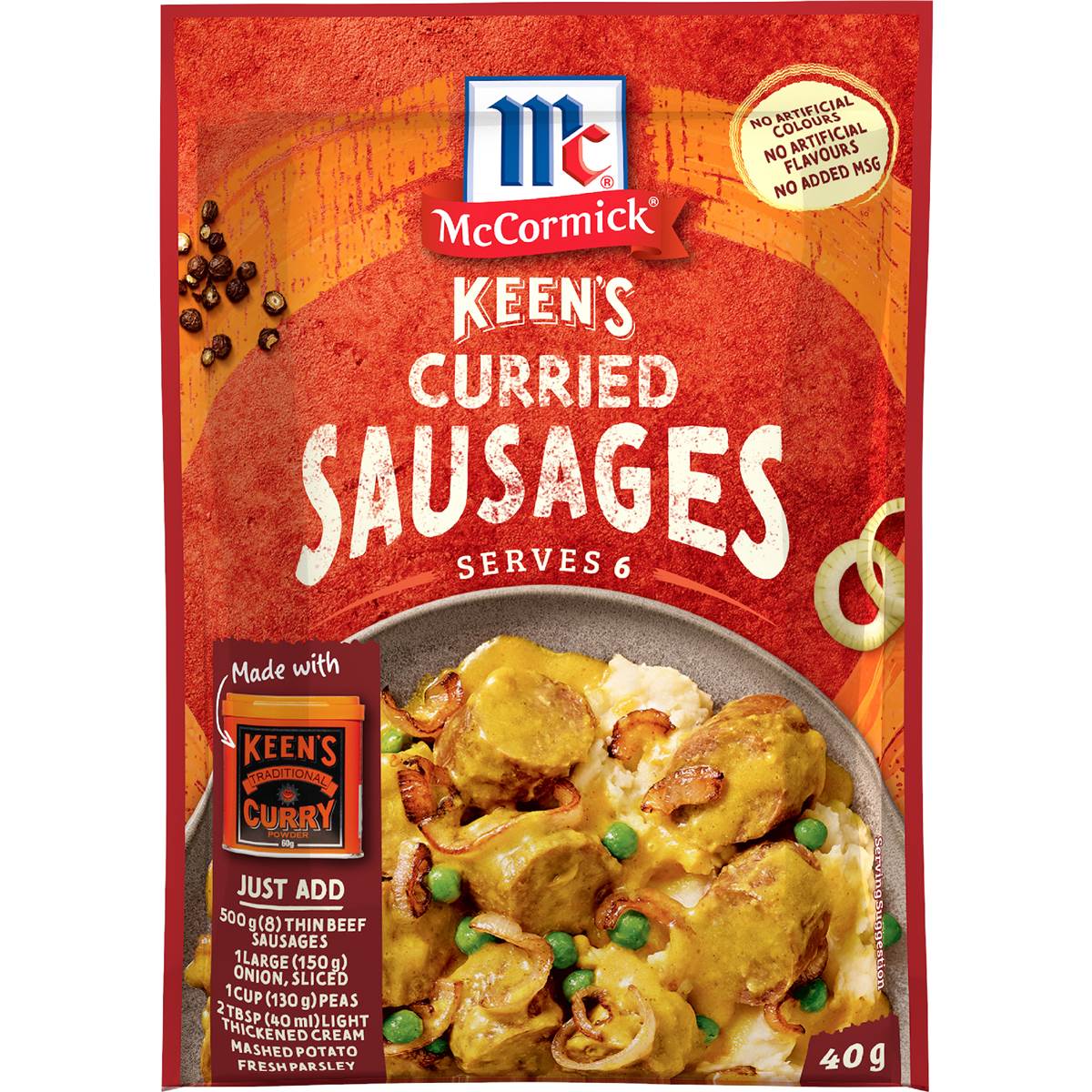 McCormick Keens Curried Sausages 40g
