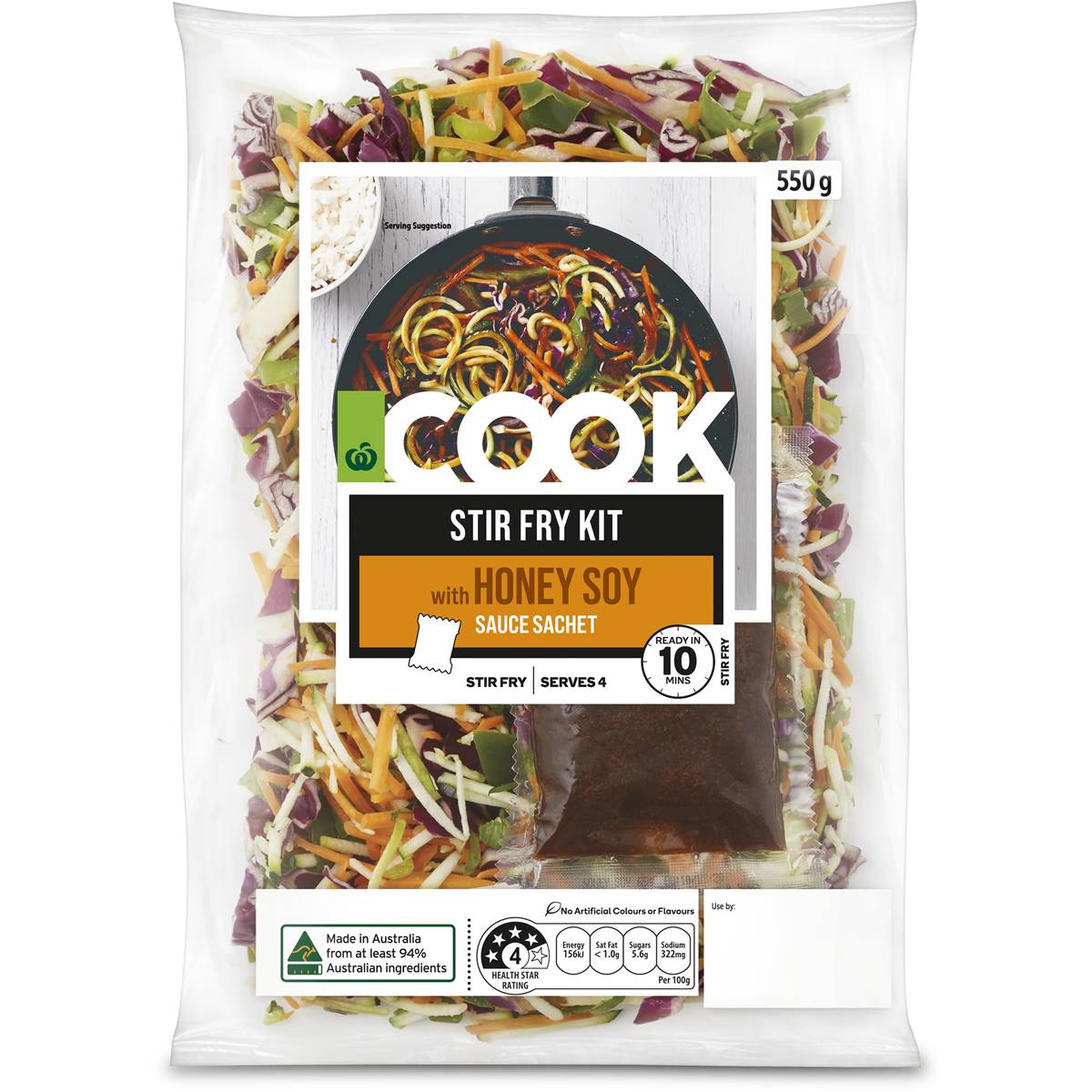 Calories in Woolworths Cook Layered Stir-fry Kit With Honey Soy Sauce
