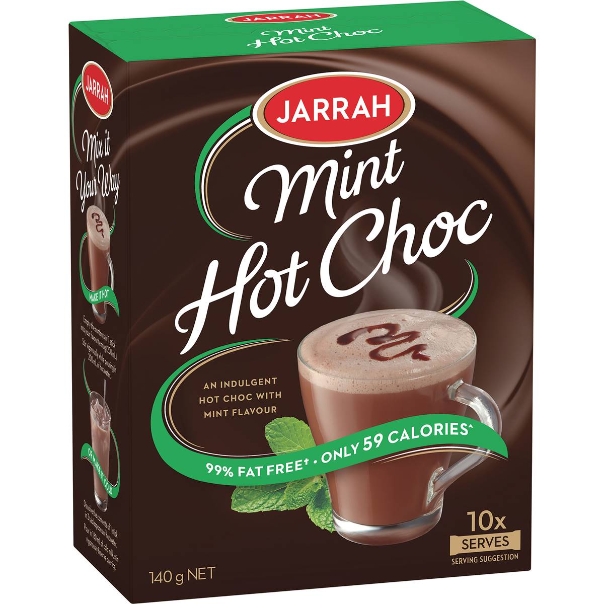 Calories in Jarrah Mint Hot Chocolate Drinking Chocolate Sachets calcount