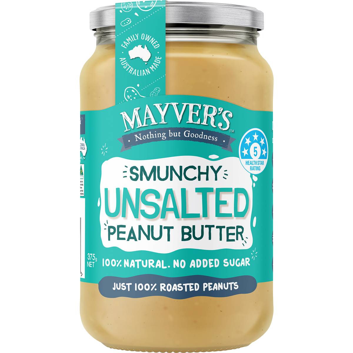 Calories in Mayver's Unsalted Smunchy Peanut Butter Calorie Counter