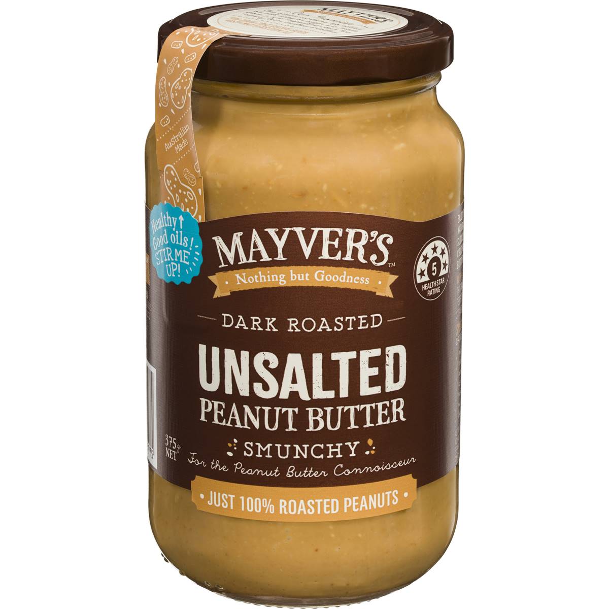 Calories in Mayver's Dark Roasted Unsalted Smunchy Peanut Butter calcount