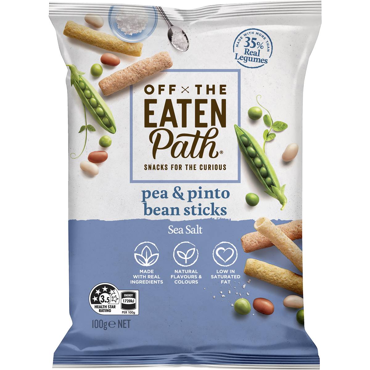 Calories in Off The Eaten Path Vegetable Chips Pea & Pinto Bean Sticks