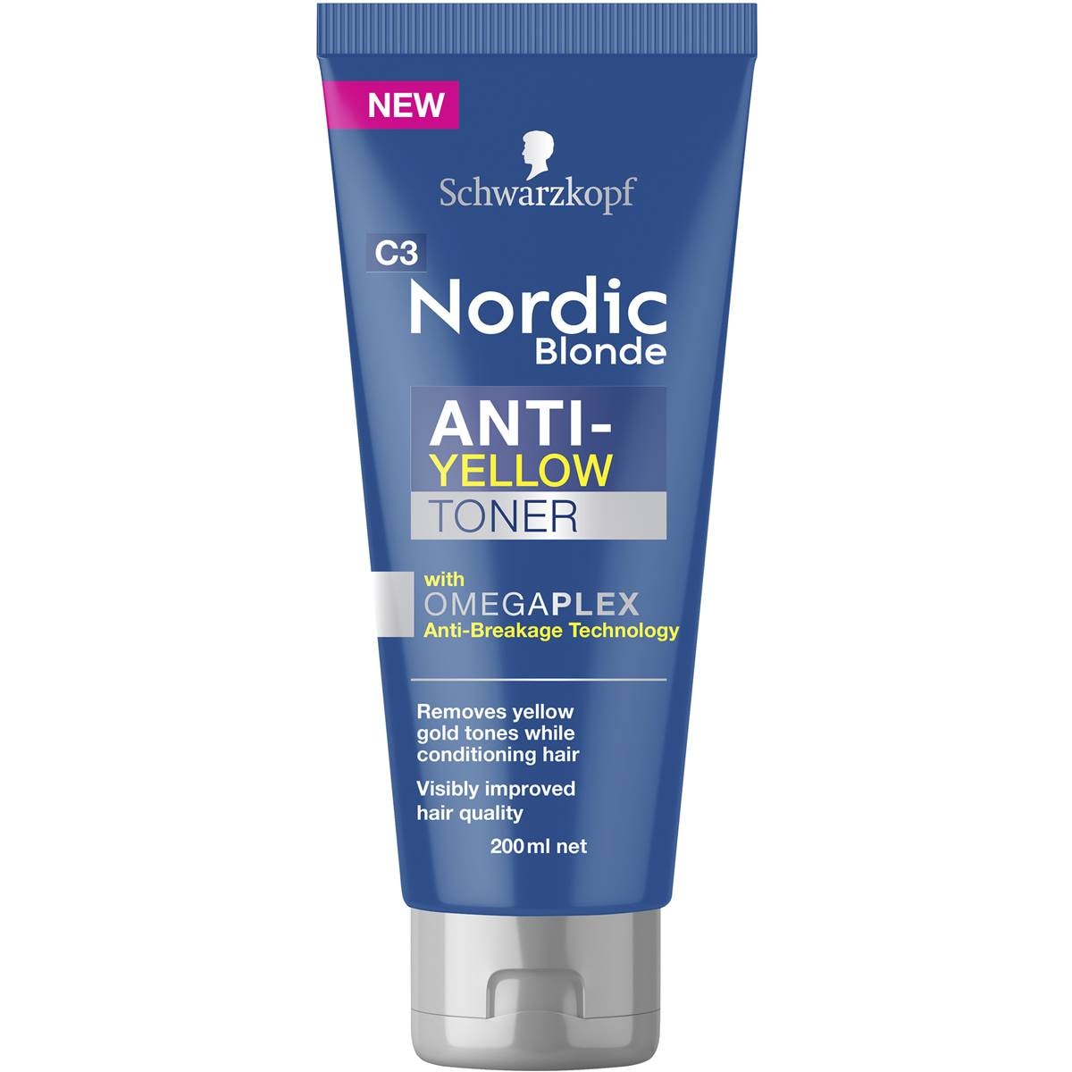 Schwarzkopf Nordic Blonde Hair Colour C3 Anti Yellow Cream Toner 200mL