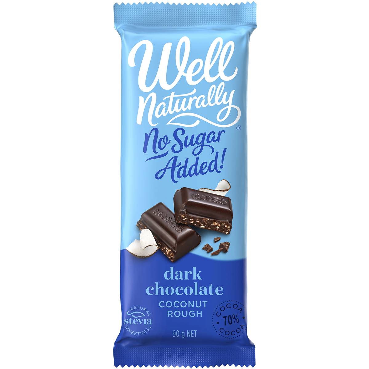 Calories in Well Naturally Dark Chocolate Coconut Rough No Sugar Added