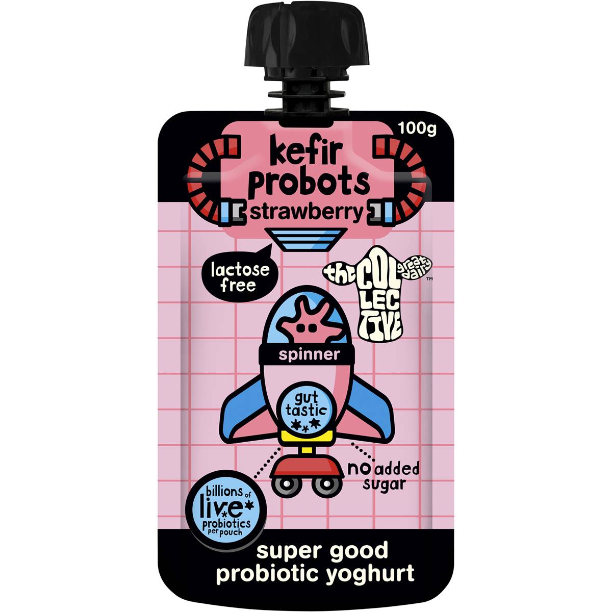 Calories in The Collective Probiotic Kefir Kids Yoghurt Pouch Strawberry