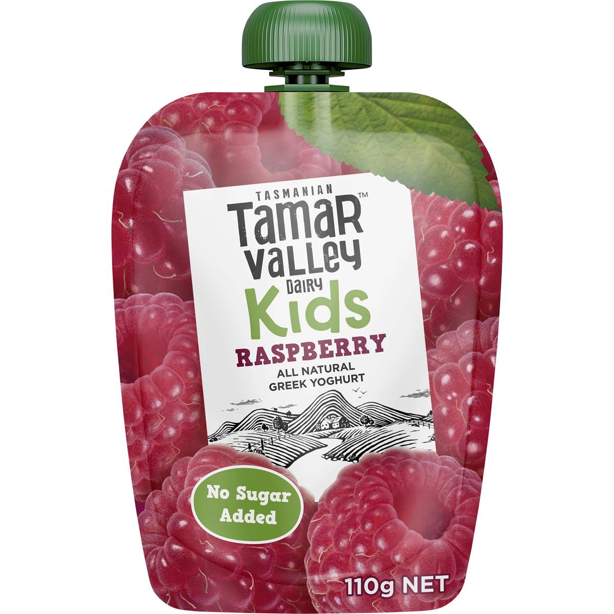 Calories in Tamar Valley Dairy Kids Greek Yoghurt Pouch Raspberry