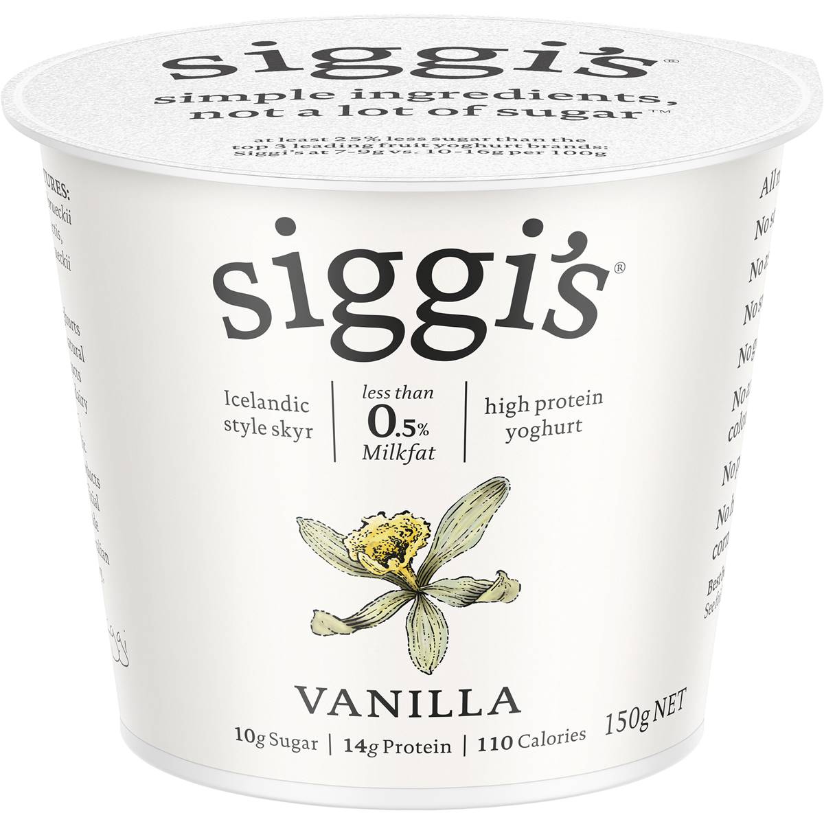 Calories in Siggi's 0.5 % Fat Yoghurt Vanilla