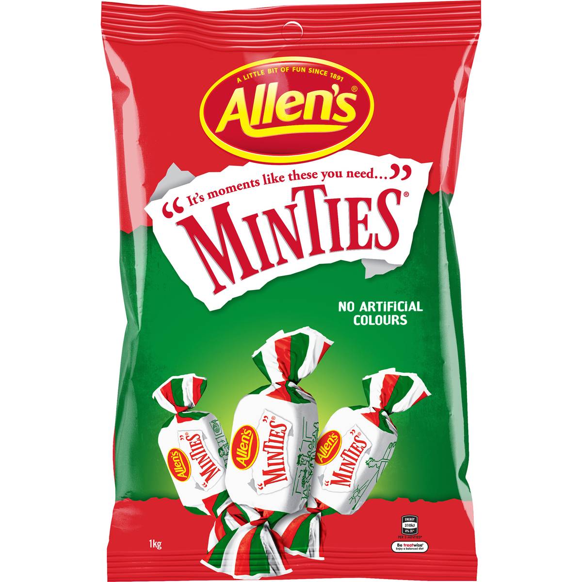Calories in Allen's Minties Bulk Lollies