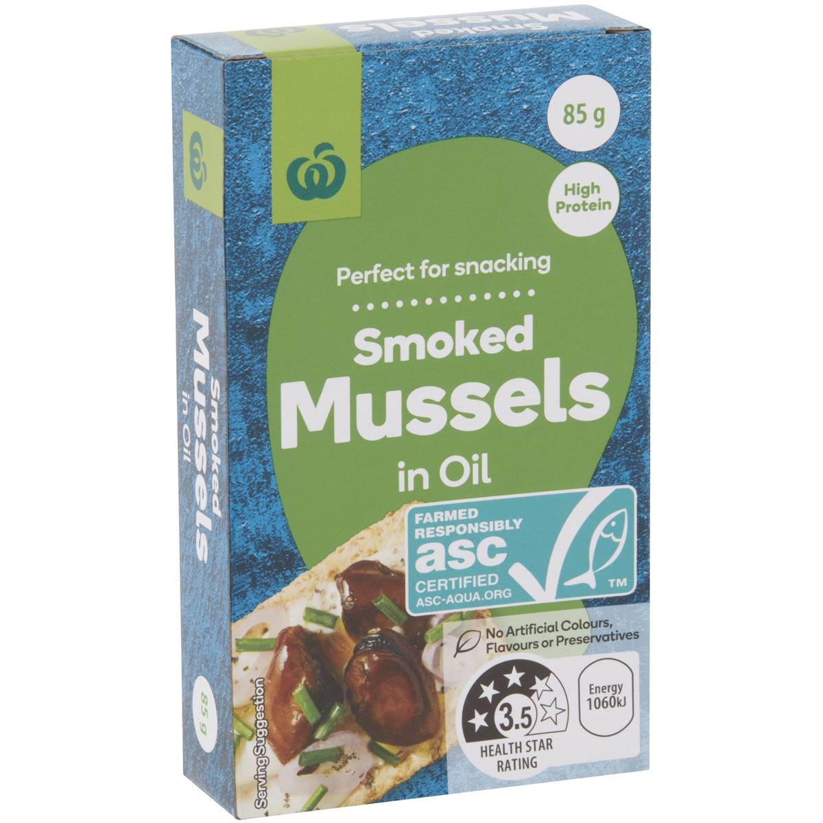 Calories in Woolworths Smoked Mussels In Oil
