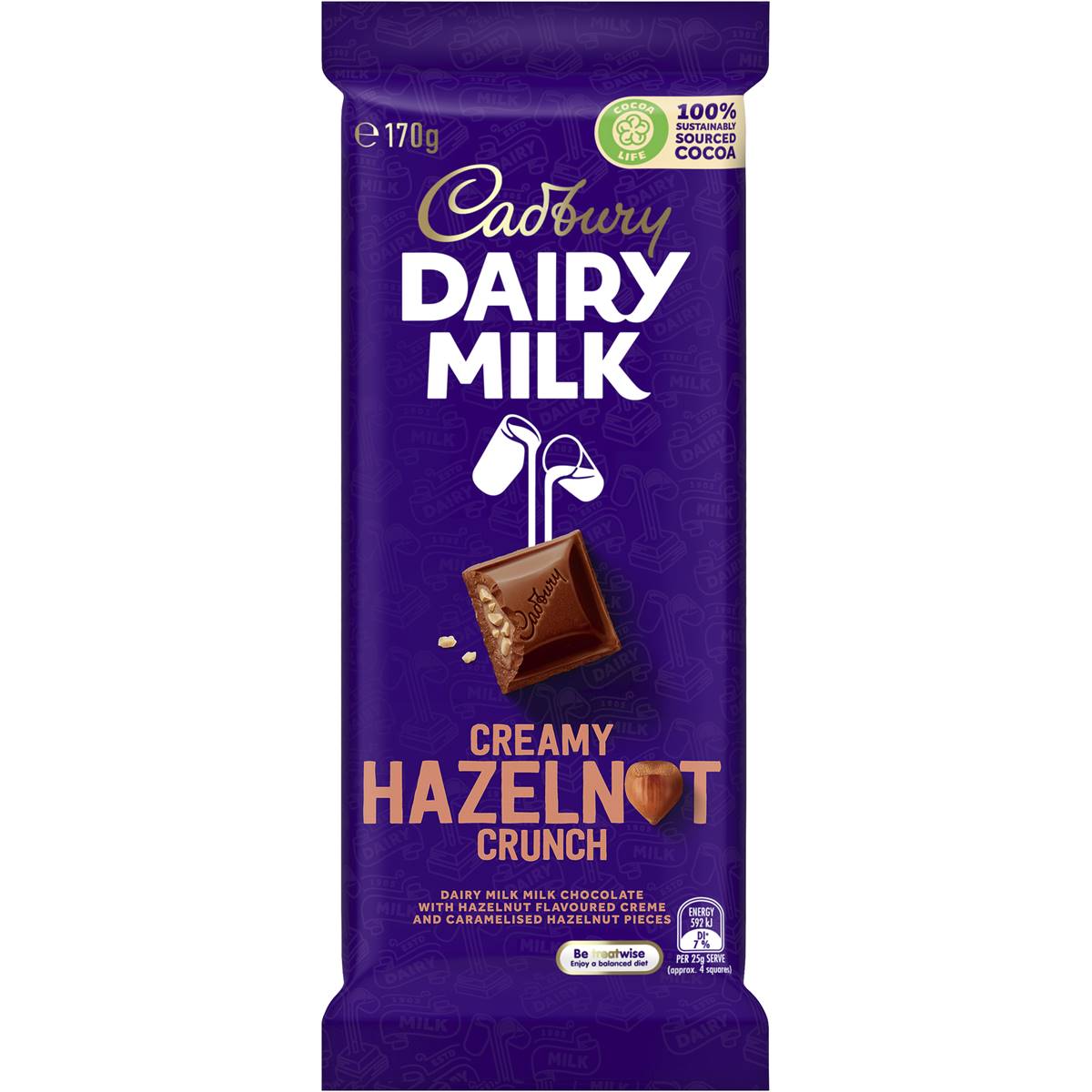 Calories in Cadbury Creamy Hazelnut Crunch calcount