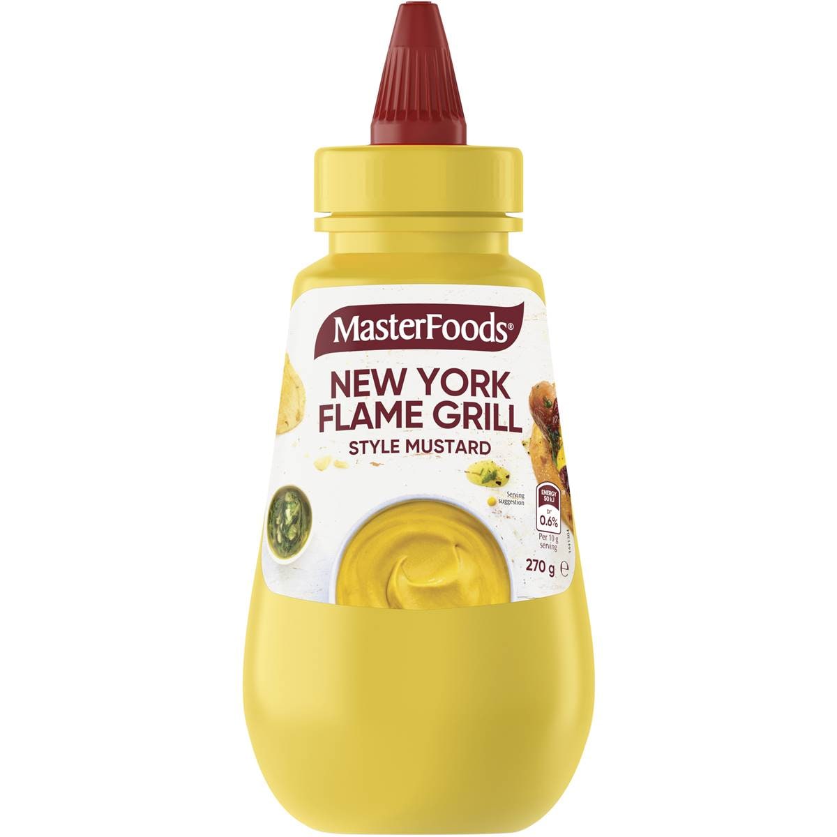 Calories in Masterfoods New York Flame Style Mustard Calorie Counter