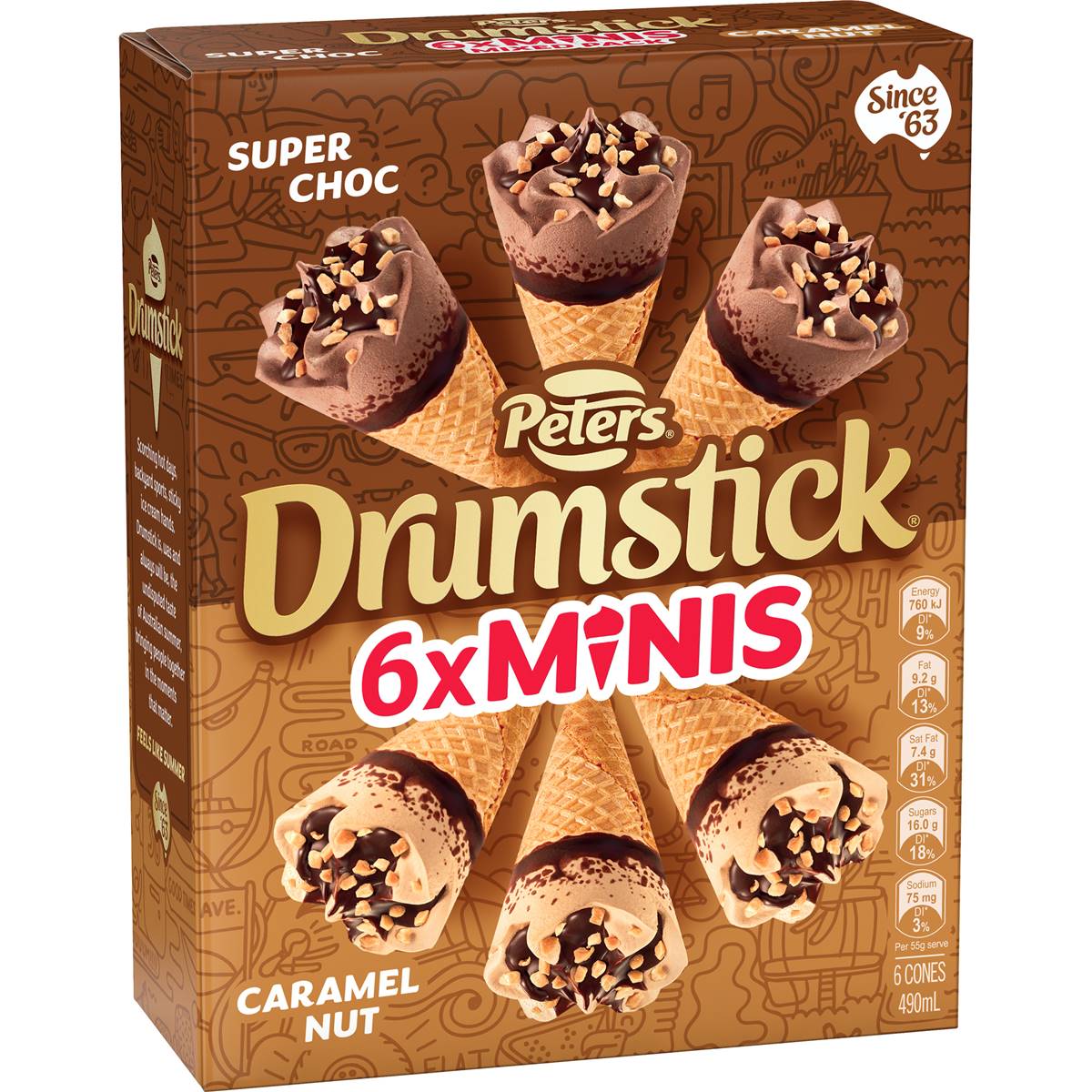 Calories in Peters Drumstick Mini Chocolate Caramel calcount