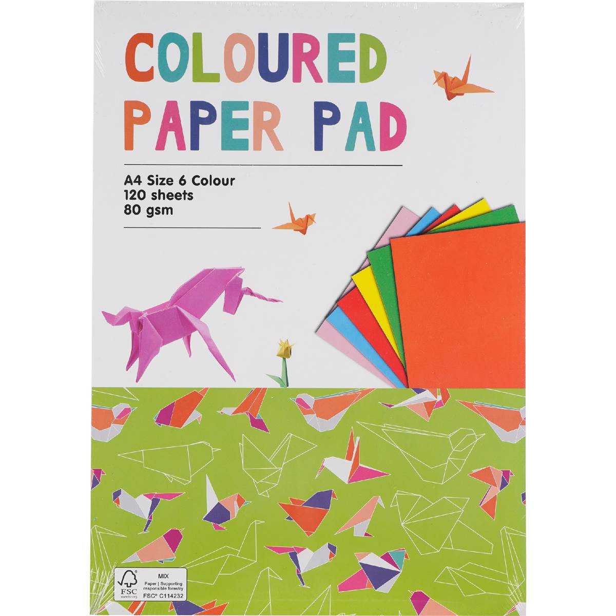 Paperclick A4 Coloured Paper Pad 120 Pages