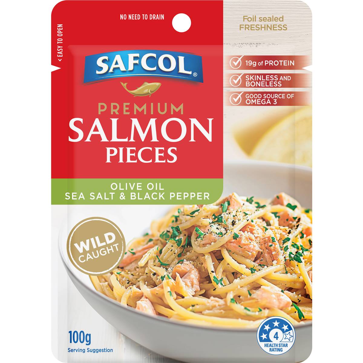Safcol Premium Salmon Pieces Olive Oil Sea Salt & Black Pepper