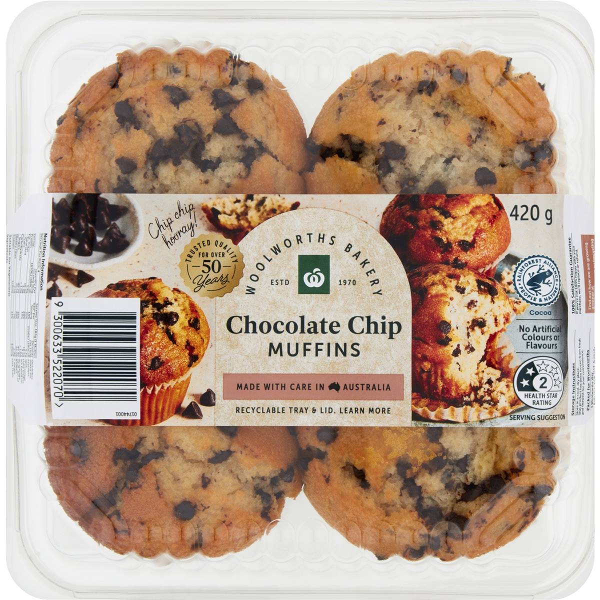 Calories In Woolworths Choc Chip Muffin Calcount