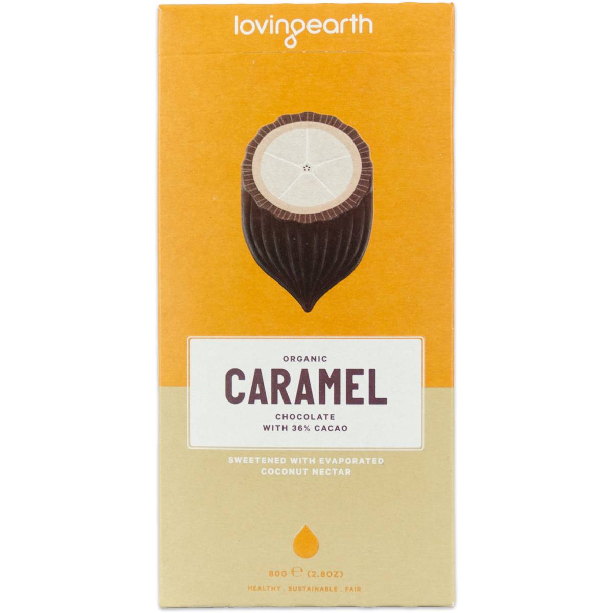 Calories in Loving Earth Salted Caramel Chocolate Chocolate calcount