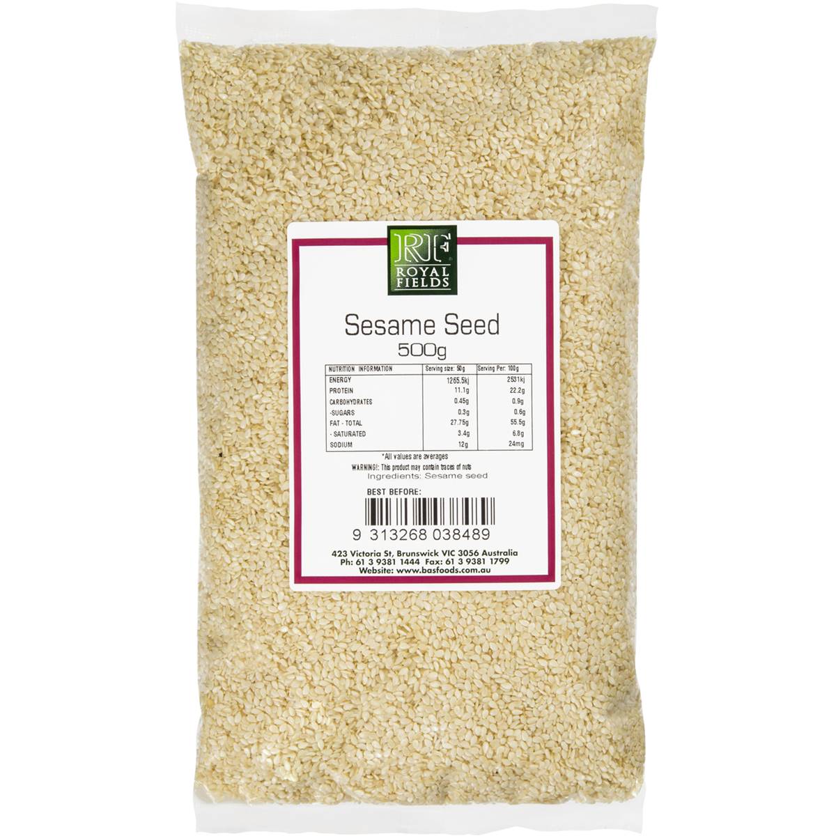 Calories in Royal Fields Seeds Sesame calcount