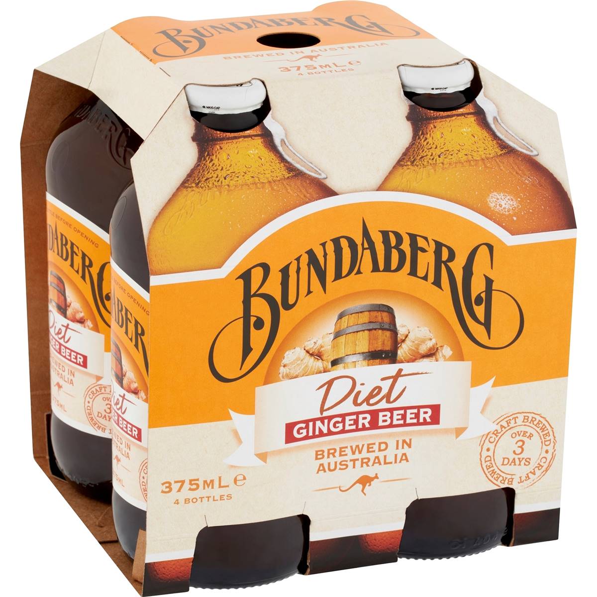 Bundaberg Diet Ginger Beer 375mL x 4 pack
