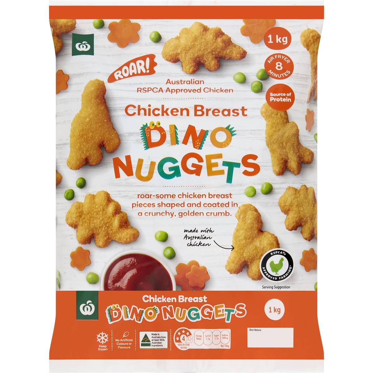 Woolworths Crumbed Dino Chicken Nuggets