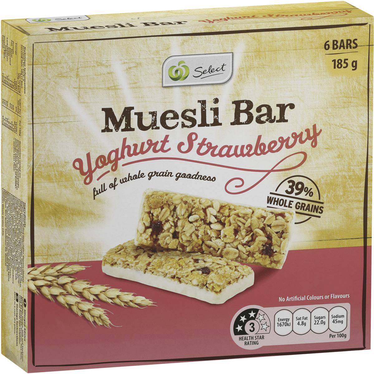 Woolworths Muesli Bars Strawberry Yoghurt 185g Woolworths