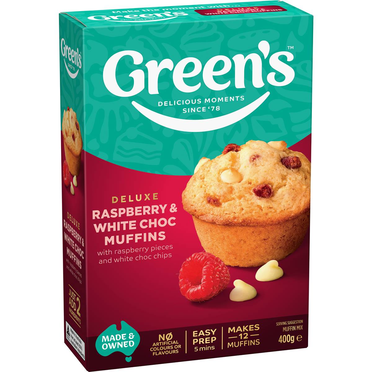 Green's White Chocolate & Raspberry Muffin Mix