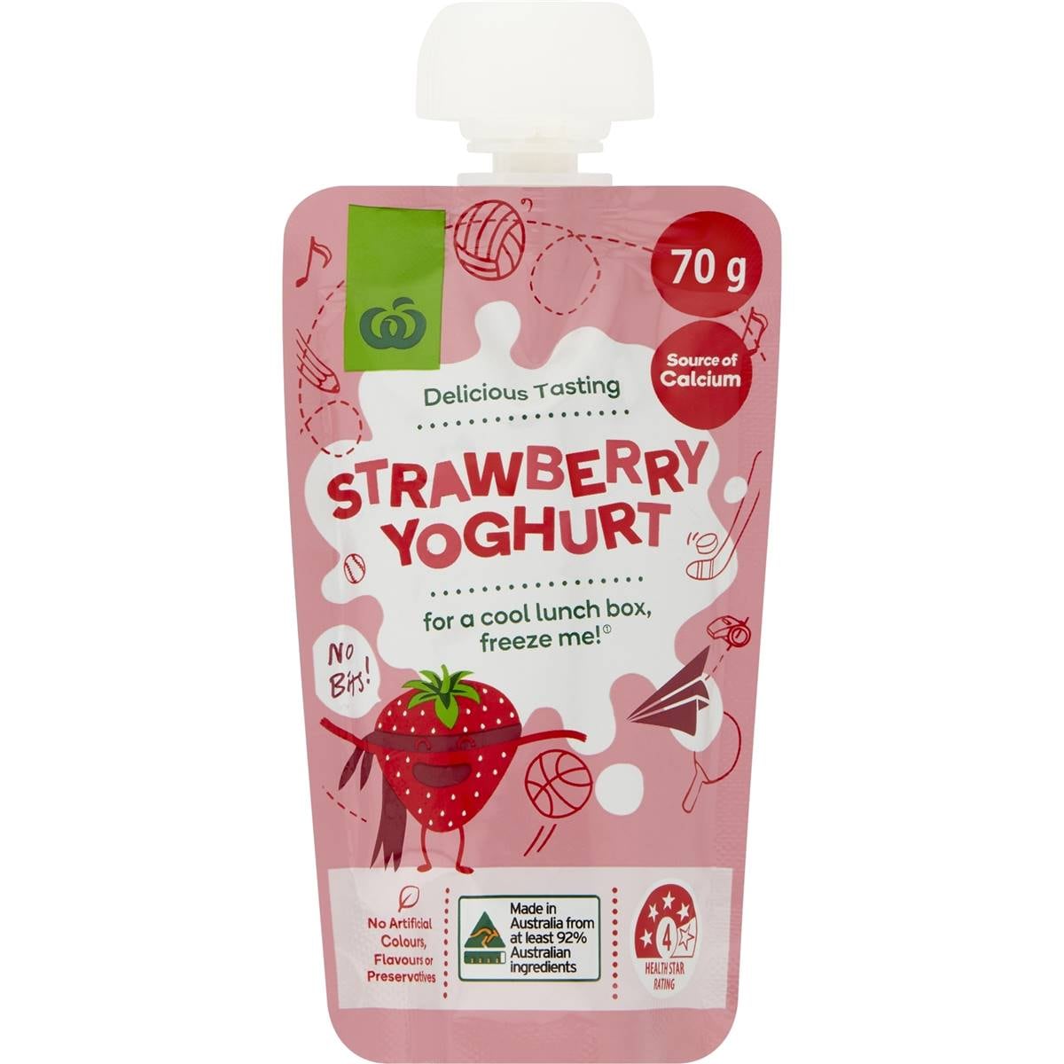 Calories in Woolworths Strawberry Yoghurt Pouch Calorie Counter Australia