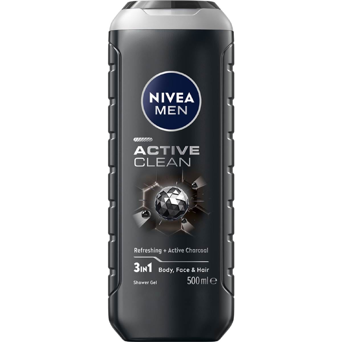 Nivea Men Active Clean 3 In 1 Shower Gel & Body Wash 500mL