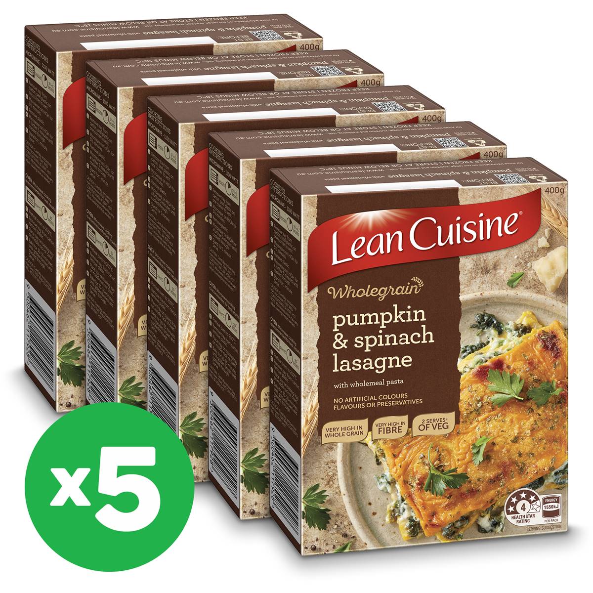 Lean Cuisine Wholegrain Pumpkin Spinach Lasagne G X Bundle Woolworths