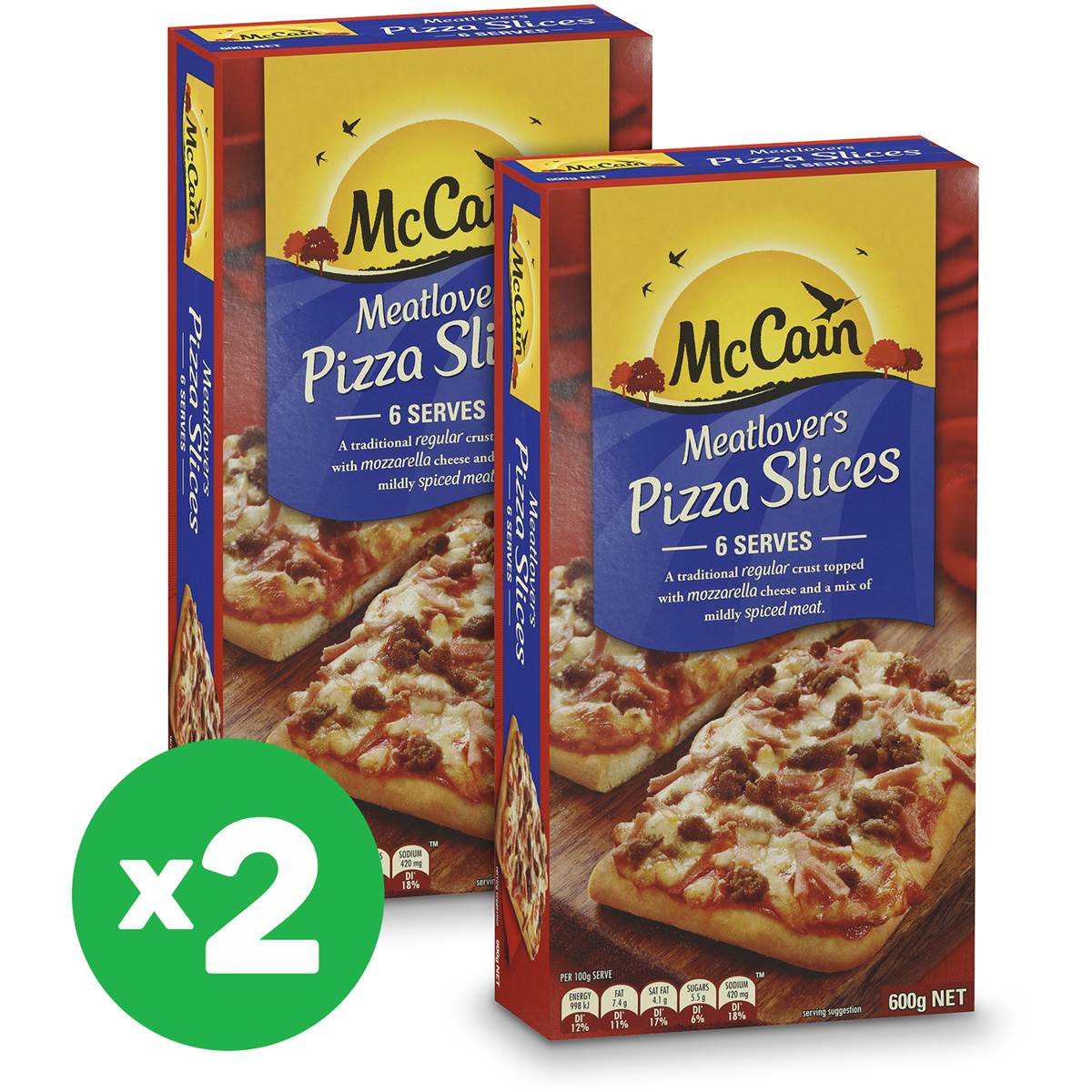 Mccain Meatlovers Pizza Slices 600g 6pk X2 Bundle Woolworths